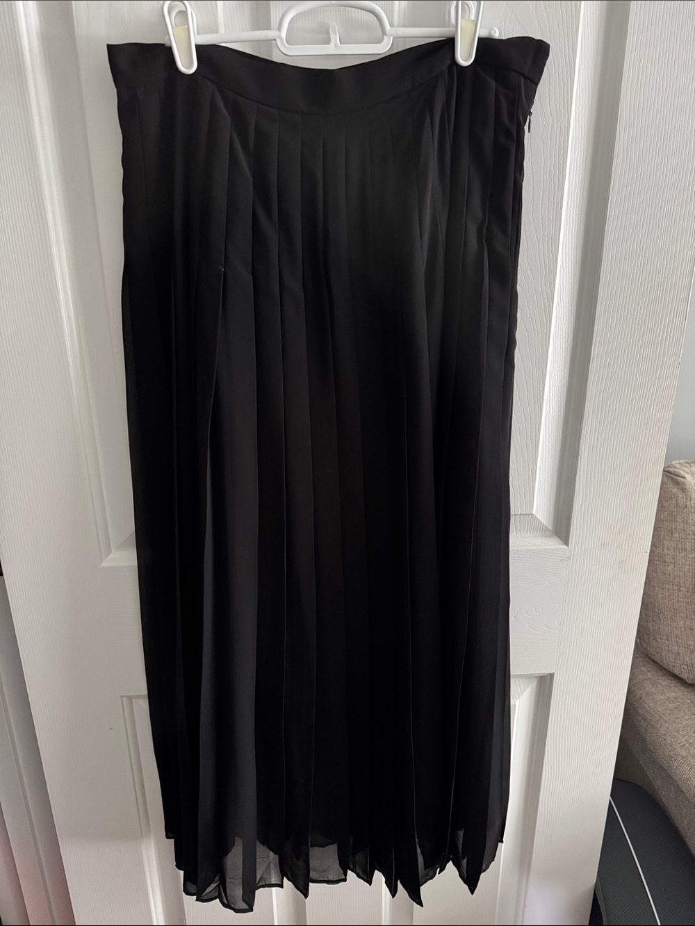Ann Taylor Black Pleated Maxi Skirt